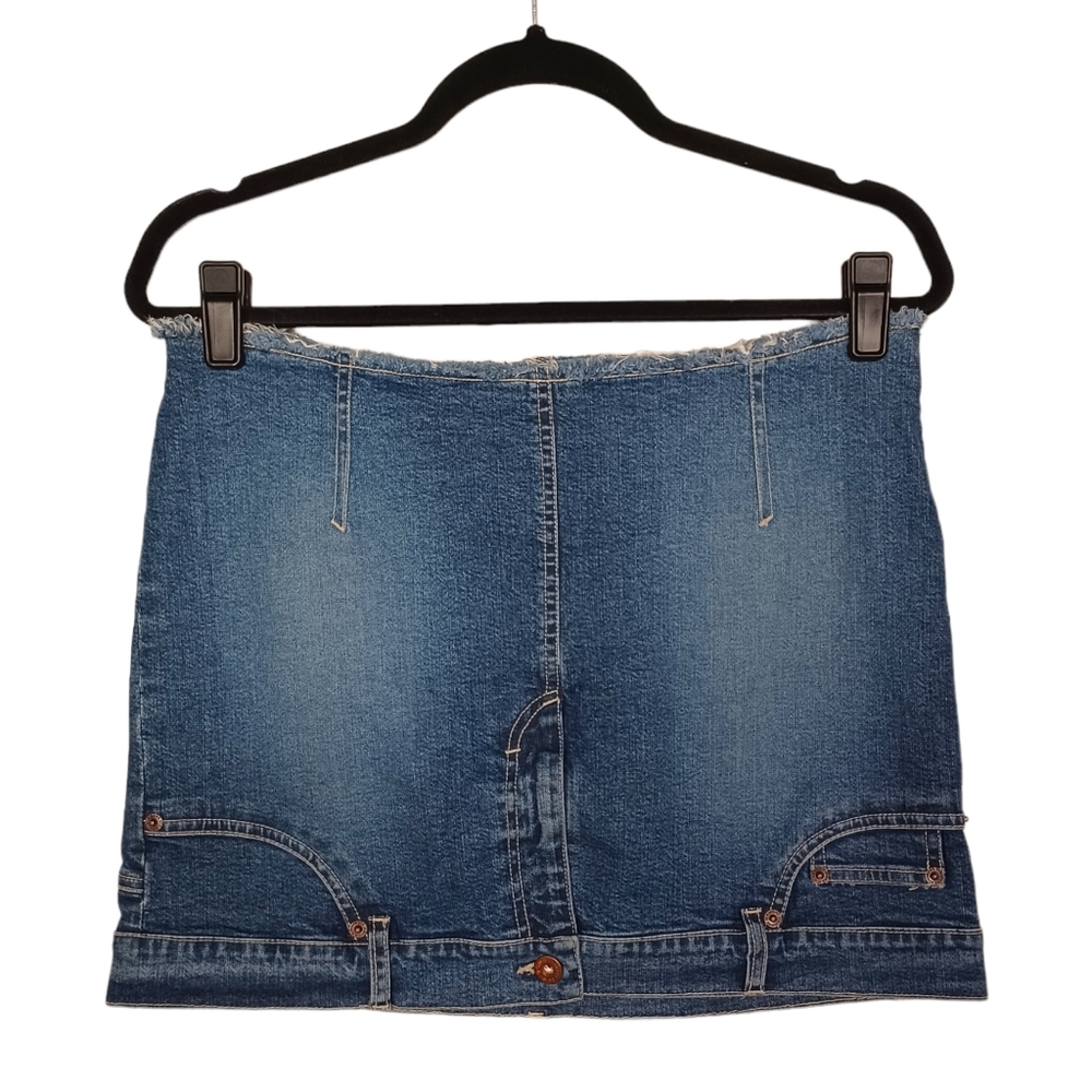 ICEBERG ICE JEANS "Upside Down" Reverse Jean Unique Denim Skirt 29